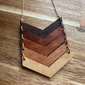 Handmade Wooden Chevron Necklace